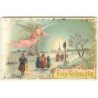 n°22786 - Carte Gaufrée - Joyeux Noël - Fröhe Weihnachten - Ange gardien veillant sur des promeneurs