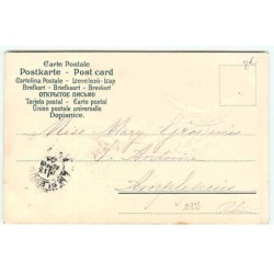 n°22793 - Carte Gaufrée - Ange gardien veillant sur une fillette près d'un rocher en hauteur