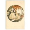n°22802 - Hardy - Art Déco - Jeune femme assise sur un banc dans un jardin près d'un chat