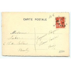 n°22810 - Carte Peinte à la Main - Nini - Pierrot jouant de la guitare près d'un arbre