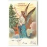 n°22823 - Noël  - Fröhliche Weihnachten - Ange Gardien déposant une bougie en haut d'un sapin