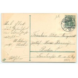 n°22834 - Carte Gaufrée - Prosit Neujahr - Homme conduisant une femme dans un traîneau tiré par un cheval