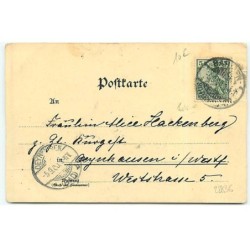 n°22836 - Style Brundage, Clapsaddle - Fillette dans un médaillon avec des pensées