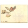 n°22842 - Carte Gaufrée - Animaux - 2 Papilllons portant des fleurs