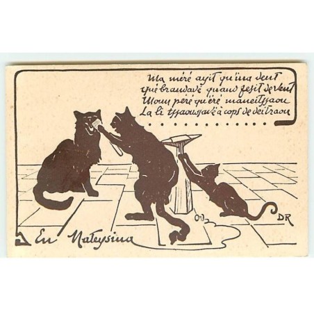n°22856 - Illustrateur - D.R. Victor Miard dit Draim - En Mateysina - Ma méré ayit qu'ira .... de deitraou - Chat Noir