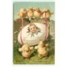 n°22863 - Joyeuses Pâques - Poussins portant un bébé sortant d'un oeuf