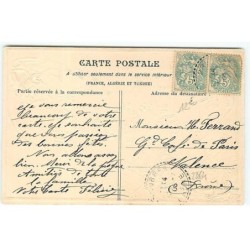 n°22864 - Carte Gaufrée - Art Nouveau - Joyeuses Pâques - Fillette près d'une femme regardant au loin