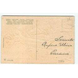 n°22882 - Carte Gaufrée - Fantaisie - Une femme et un homme dans une cuisine
