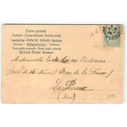 n°22884 - Fillette jouant avec des morceaux de bois style kapla