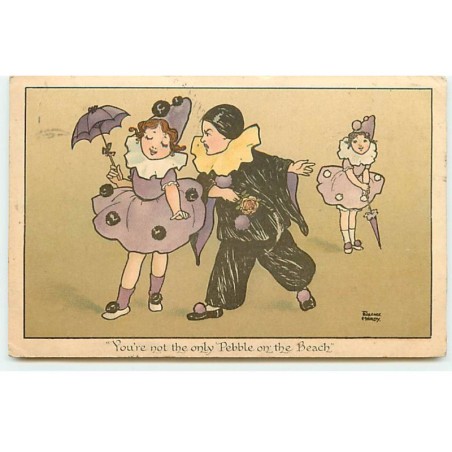 n°22903 - Illustrateur - Florence Hardy - You're not the only Pebbe on the Beach - Pierrot et Colombines