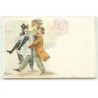 n°22907 - Illustrateur - G. Mouton - Deux hommes portant une danseuse du Moulin Rouge