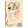 n°22909 - Illustrateur - MSM - Deux jeunes femmes dansant avec des couronnes de roses