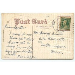 n°22916 - Carte Gaufrée - Valentine Greetings - Cupidon déposant une lettre via des persiennes