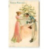 n°22924 - Fröhliche Weihnachten - Homme faisant le baise-main à une jeune femme près d'un sapin
