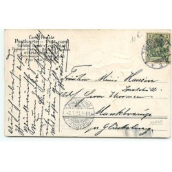 n°22935 - Carte Gaufrée - Prosit Neujahr - Enfants sur une luge portant des lampions