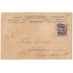 n°22953 - Carte avec des Paillettes - Jeune femme portant un collier