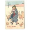 n°22967 - MM Vienne n°235 - N. John - Glückliches Neujahr - Femme jouant du pipeau entourée de cochons