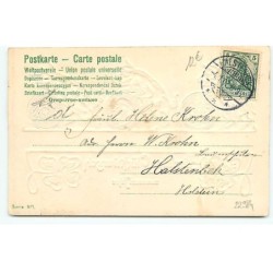 n°22984 - Carte Gaufrée - Herzlichen Glückwunsch zum neuen Jahre - Cochons poussant des pièces d'or