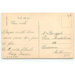 n°22989 - Fête - Bonne Fête - Fillette câlinant des chats