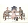 n°22998 - MM Vienne n°1119 - Belagerung - Femme lisant assise sur un banc, entourée de deux militaires - teckel