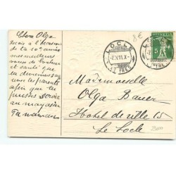 n°23000 - Carte Gaufrée - Bonne Fête - Enfants sur un radeau