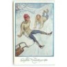 n°23042 - MM Vienne n°1205 - Nouvel An - Herzliche Neujahrsgruss - Couple tombé d'une luge - Sports d'Hiver