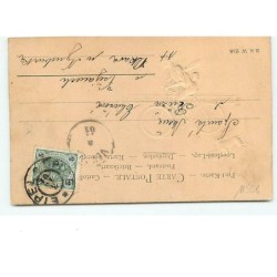 n°11598 - Carte Fantaisie Gaufrée - Ramoneur en Vélo - chien