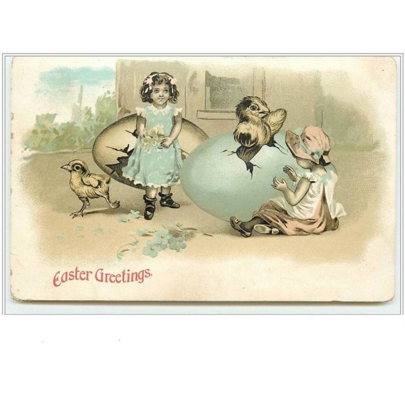 n°231 - Easter Greetings - Enfants et oeufs