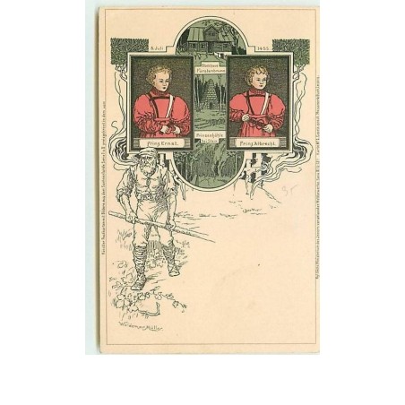 n°11601 - Carte Illustrateur - Woldemar Müller - Meissner & Buch - Prinz Ernst & Albrecht - Prinzenhöhle  bei Stein