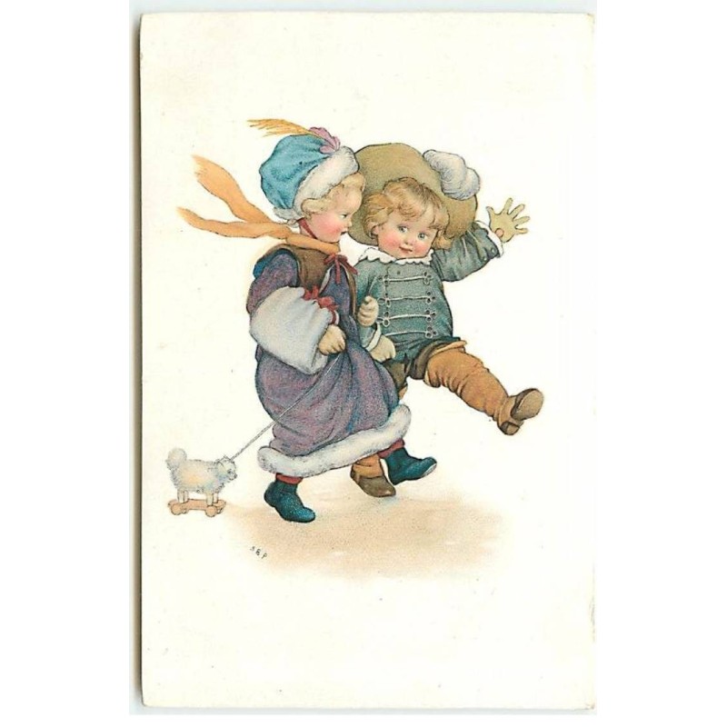 n°23118 - S.B. Pearse - MM Vienne n°879 - Couple d'Enfants tirant un jouet