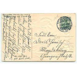 n°23133 - Carte Gaufrée - Nouvel An - Vieil homme et Enfant