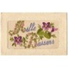 n°23153 - Carte Brodée - Mille Baisers - Fleurs