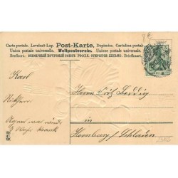 n°23165 - Carte Gaufrée - MSIB 13797 - Nouvel An - Enfants près d'un village, tenant des lampions