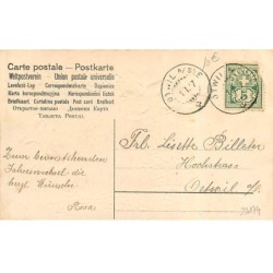 n°23174 - Carte Gaufrée - Fröhliches Neujahr - Anges autour d'une pendule en fleur