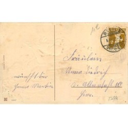 n°23177 - Carte Gaufrée - Pâques - Fröhliche Ostern - Fillette tenant par leurs oreilles des lapins