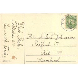 n°23179 - Carte Gaufrée - Glad Pask -Lièvre regardant une fillette dans une caisse en bois tirée par un poussin