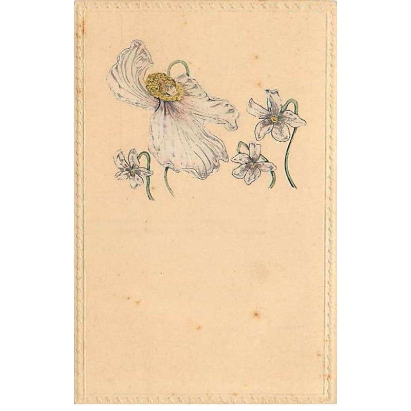 n°23195 - Fantaisie - Portrait d'une femme au milieu d'une Fleur - surréalisme