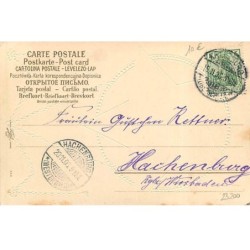 n°23200 - Carte Gaufrée - Clapsaddle - Jeune fille au milieu d'une étoile dans un médailllon