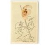 n°11610 - Carte Illustrateur - Femme et Palette de peintre forme originale