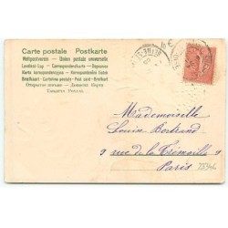n°23346 - Carte Gaufrée - Clapsaddle - Bonne et Heureuse Fête - Fillette avec un coeur en myosostis