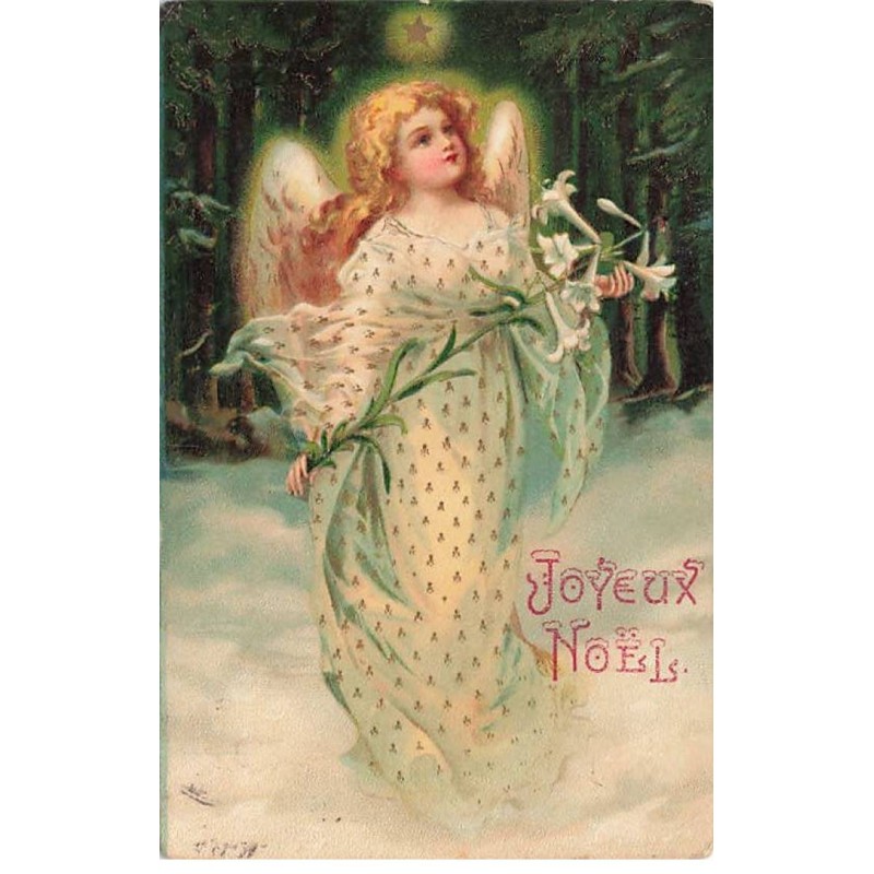 n°23379 - Clapsaddle - Joyeux Noël - Ange tenant un lys