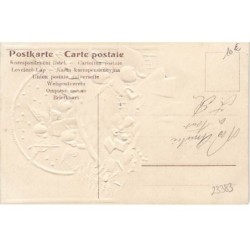 n°23383 - Carte Gaufrée - Joyeuses Fêtes de Noël - Anges veillant sur un enfant dormant