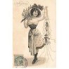 n°23385 - Noël Joyeux - Jeune femme tenant des marionnettes