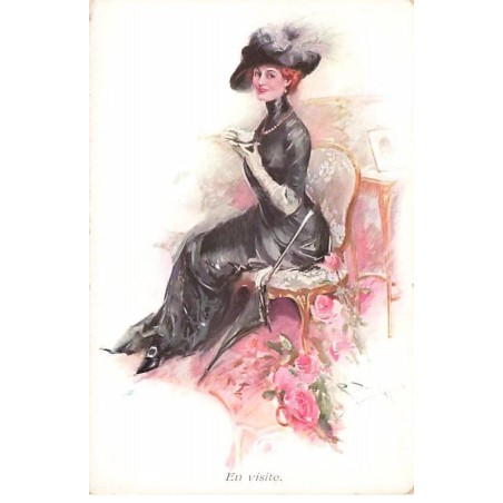 n°23407 - MM Vienne n°578 - En Visite - Jeune femme buvant une tasse de café