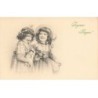 n°23416 - MM Vienne n°370 - Joyeuses Pâques - Deux fillettes, l'une portant un lapin