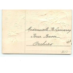 n°11637 - Carte Fantaisie Gaufrée - Bonne Année - Angelot - Cochon Trèfle à 4 Feuilles