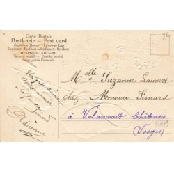 n°23449 - Carte Gaufrée - Ange voulant attraper des papillons avec un filet