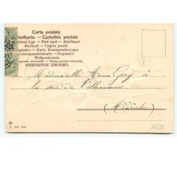 n°11638 - Carte Fantaisie Gaufrée - Bonne Année - Fillette avec des trèfles à 4 feuilles