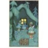 n°23470 - Noël - Anges près d'une maison dans la nuit