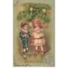 n°23475 - Carte Gaufrée - MSIB 13642 - Joyeux Noël - Enfants près d'un sapin décoré